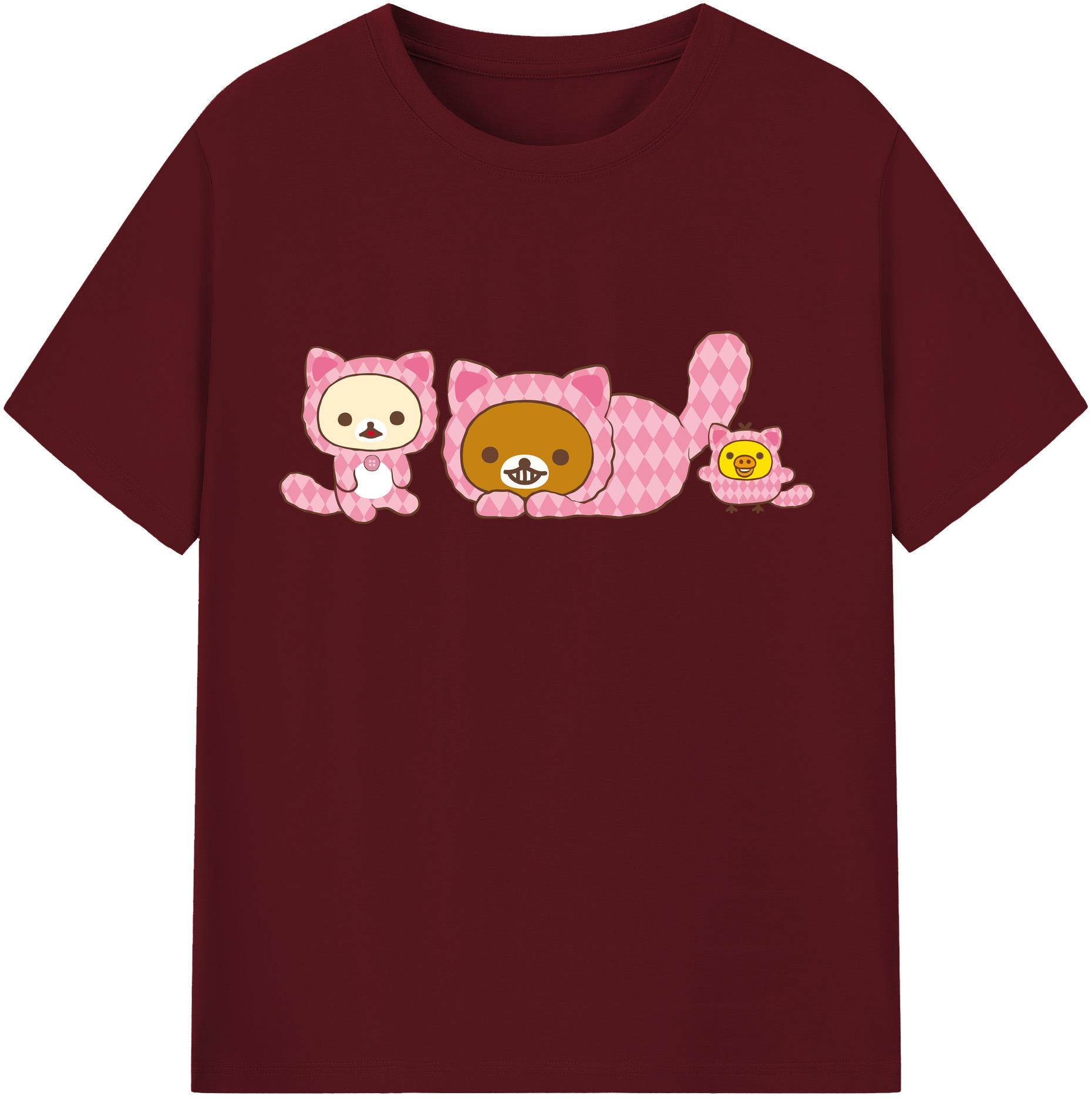 （画像用） リラックマ リラックマ キイロイトリ Rilakkuma Korilakkuma Kiiroitori 綿100％半袖Tシャツ（フロントプリント）